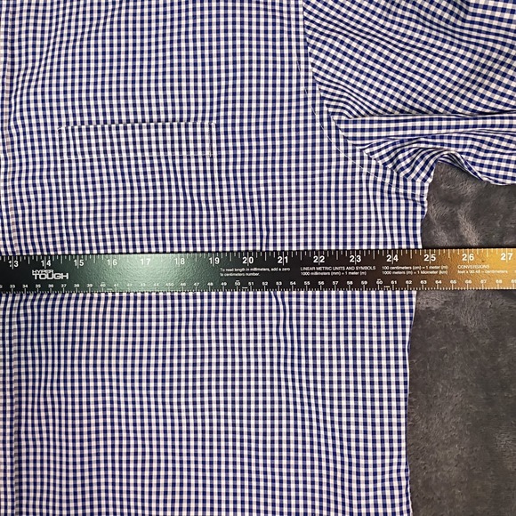 Brooks Brothers 1818 Regent Non-Iron Gingham Shirt Mens XL Blue White Cotton - Picture 6 of 11